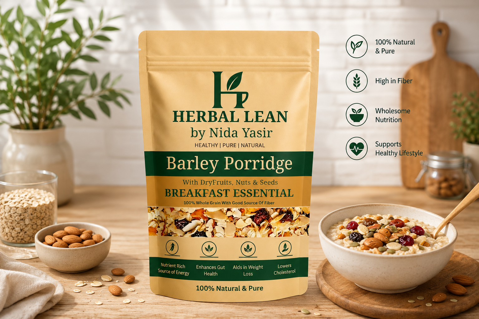 Premium Roasted Barley With Nuts Seeds and Dry fruits | Healthy Breakfast Mix | High Fiber, Protein-Rich Energy & Immunity Support | 500g - Image 5