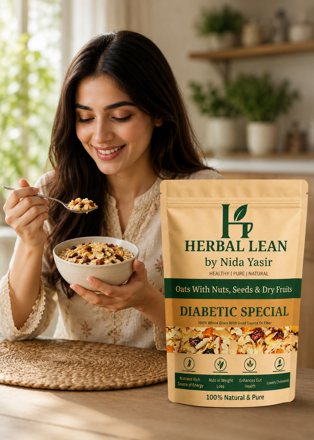 Premium Oats With Nuts Seeds & Dry Fruits | High Fiber Breakfast Mix | Diabetic Special 500 g. - Image 2